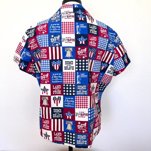 Patriotic - Country Loving - Short Sleeve Blouse - Size Medium/Large - Handmade - Picture 6 of 8